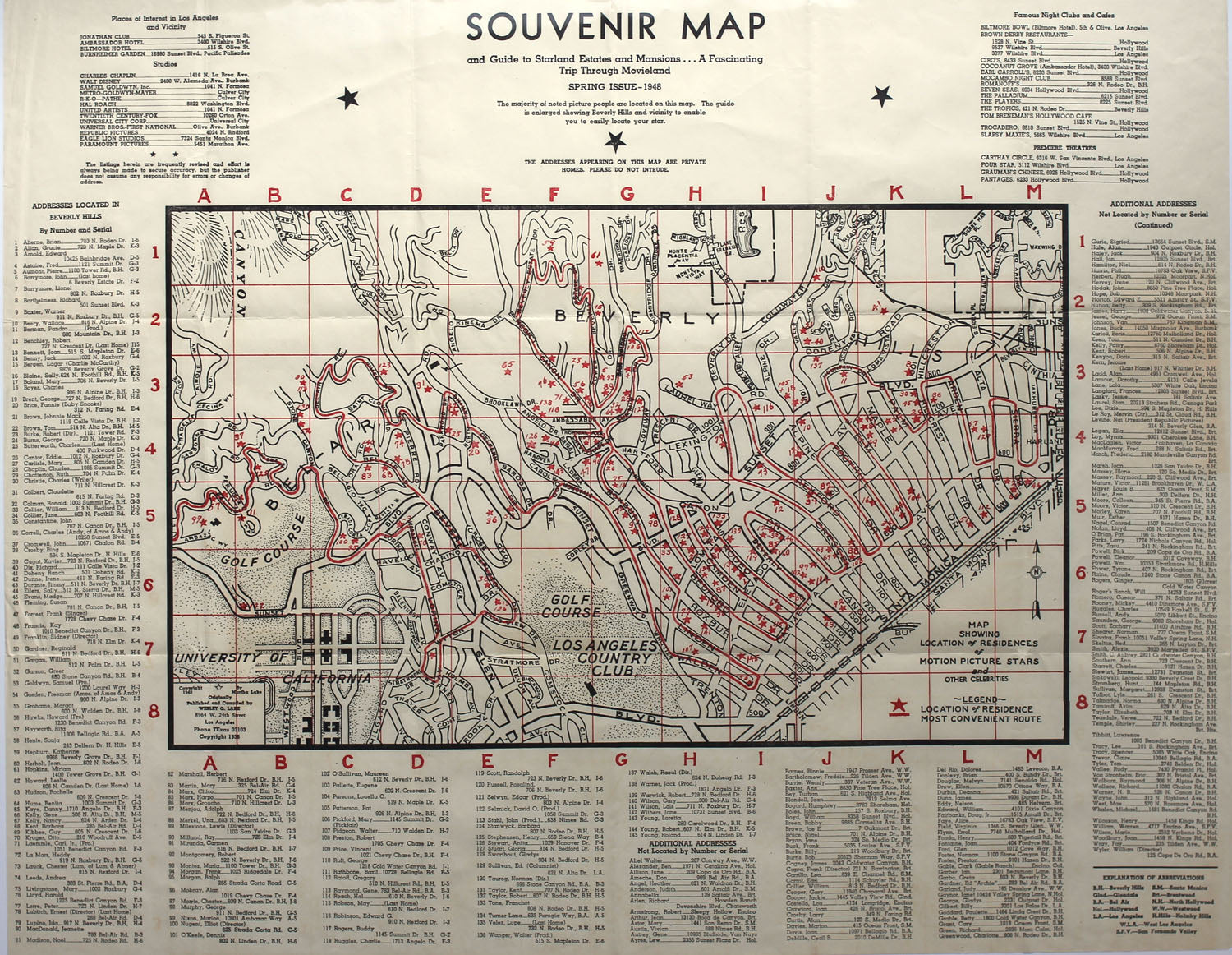 (CA- Beverly Hills) Souvenir Map