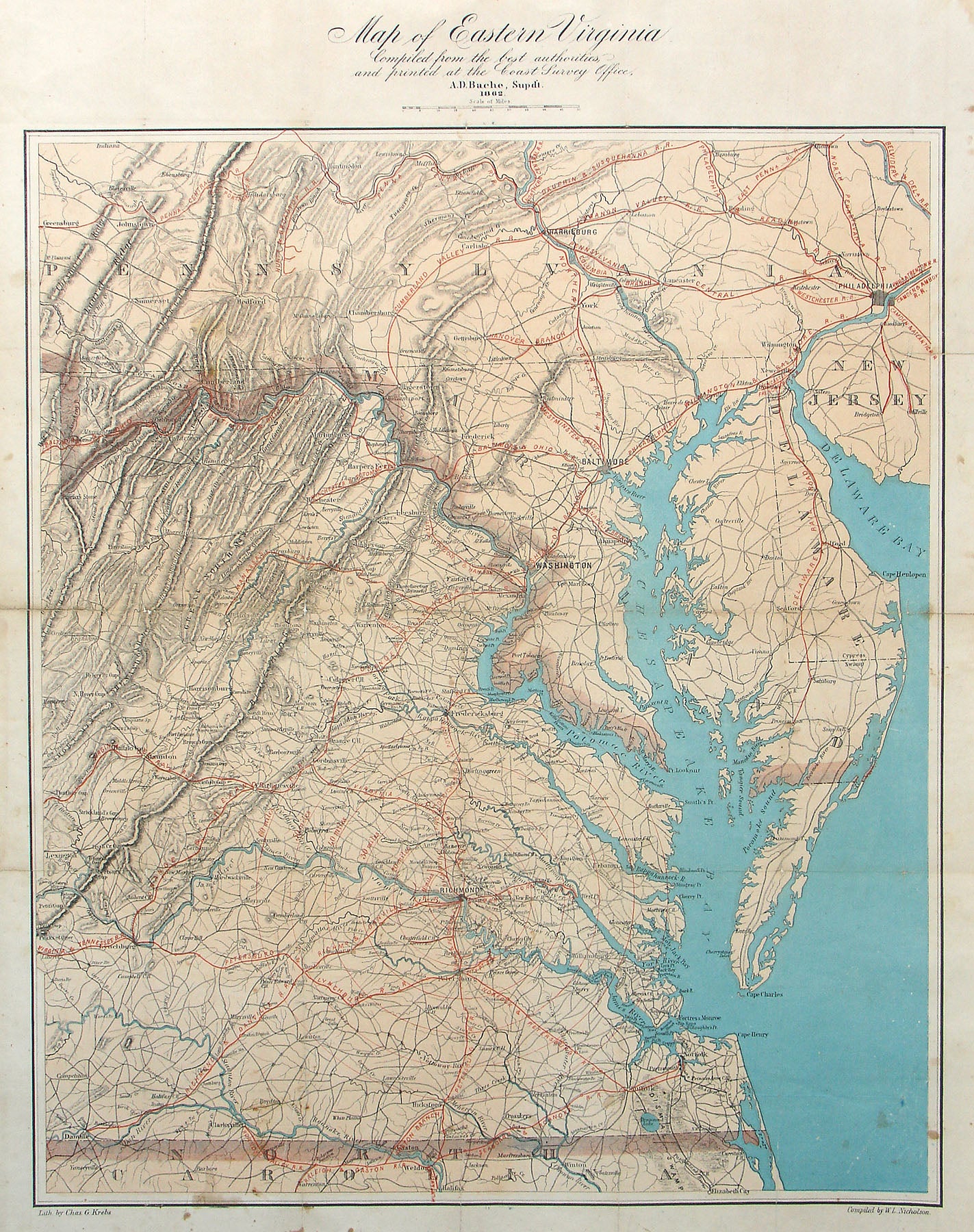 (VA.-Civil War) Map of Eastern Virginia