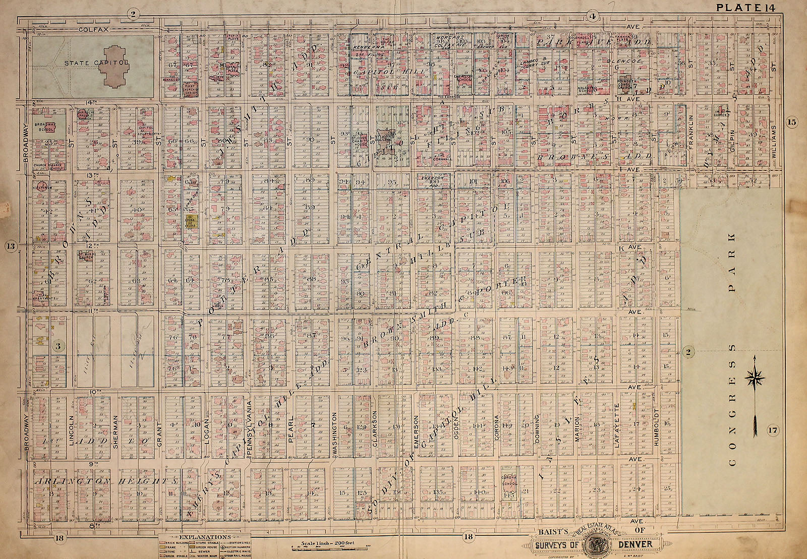 (CO - Denver)... Plate 14 (Capitol Hill)