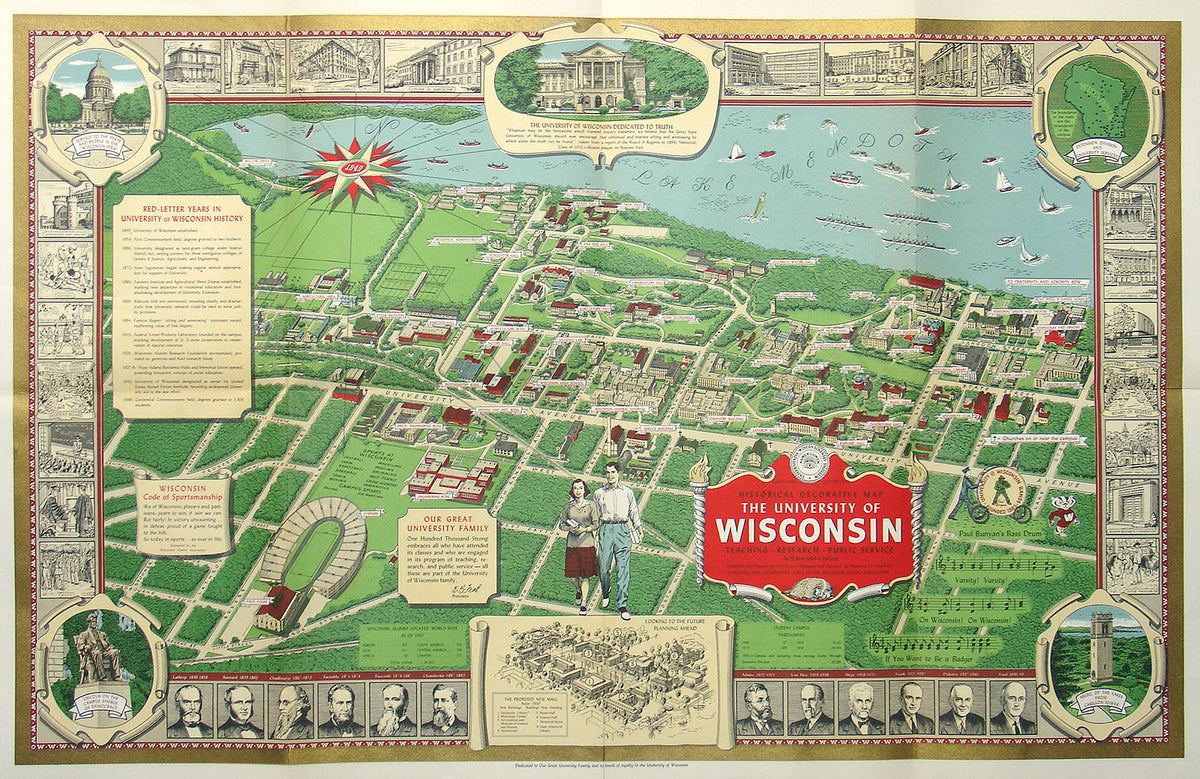 Wisconsin University Map (WI. - Univ of Wi) University of Wisconsin – The Old Map Gallery
