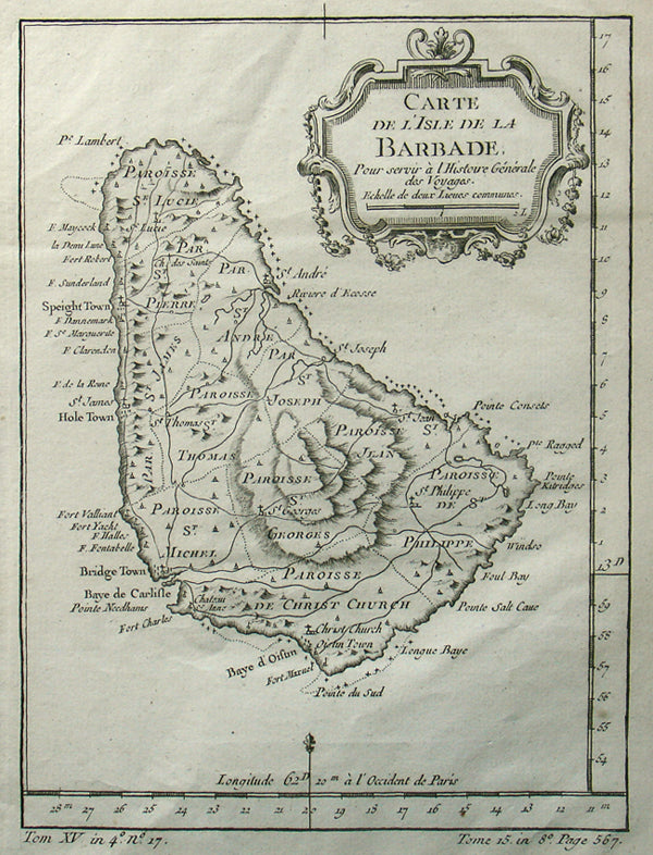 (Barbados) Carte De L'Isle De La Barbade