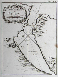 Carte Du Havre De Saint Jean dans l"Isle de Terre-neuve