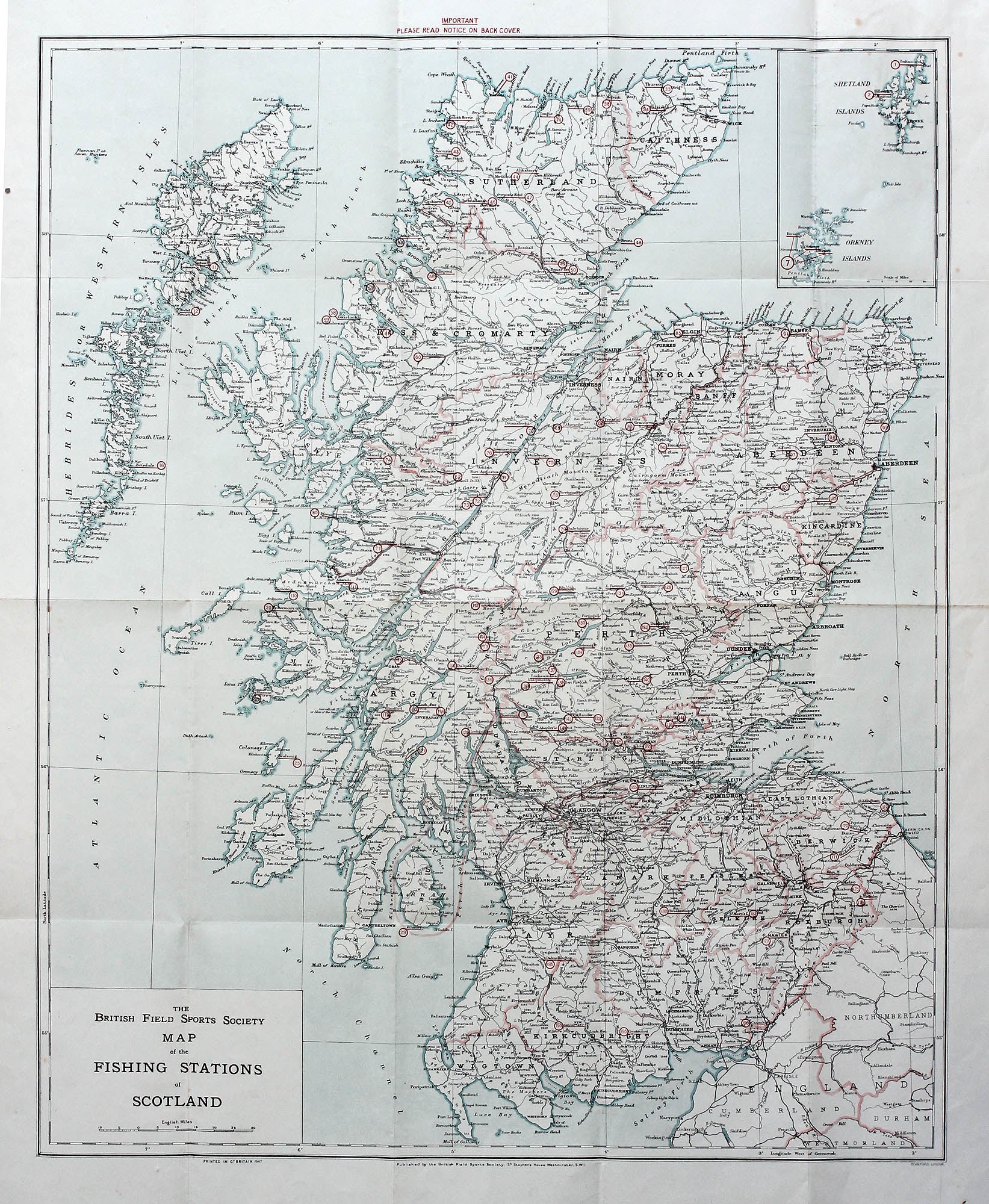Scotland - Fishing) Map of the Fishing Stations – The Old Map Gallery