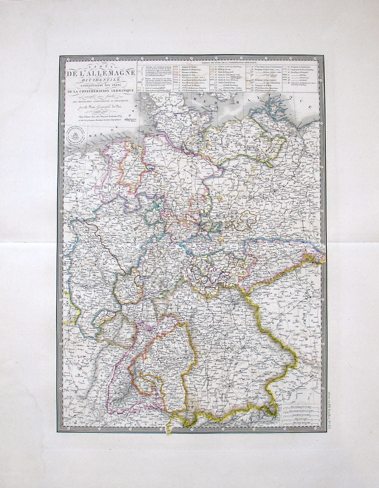 Carte De L'Allemagne Occidentale comprenant les etats De La Conf