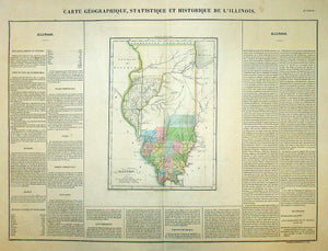 (Illinois) Carte Geographique, Statistique et Historique De L'Il