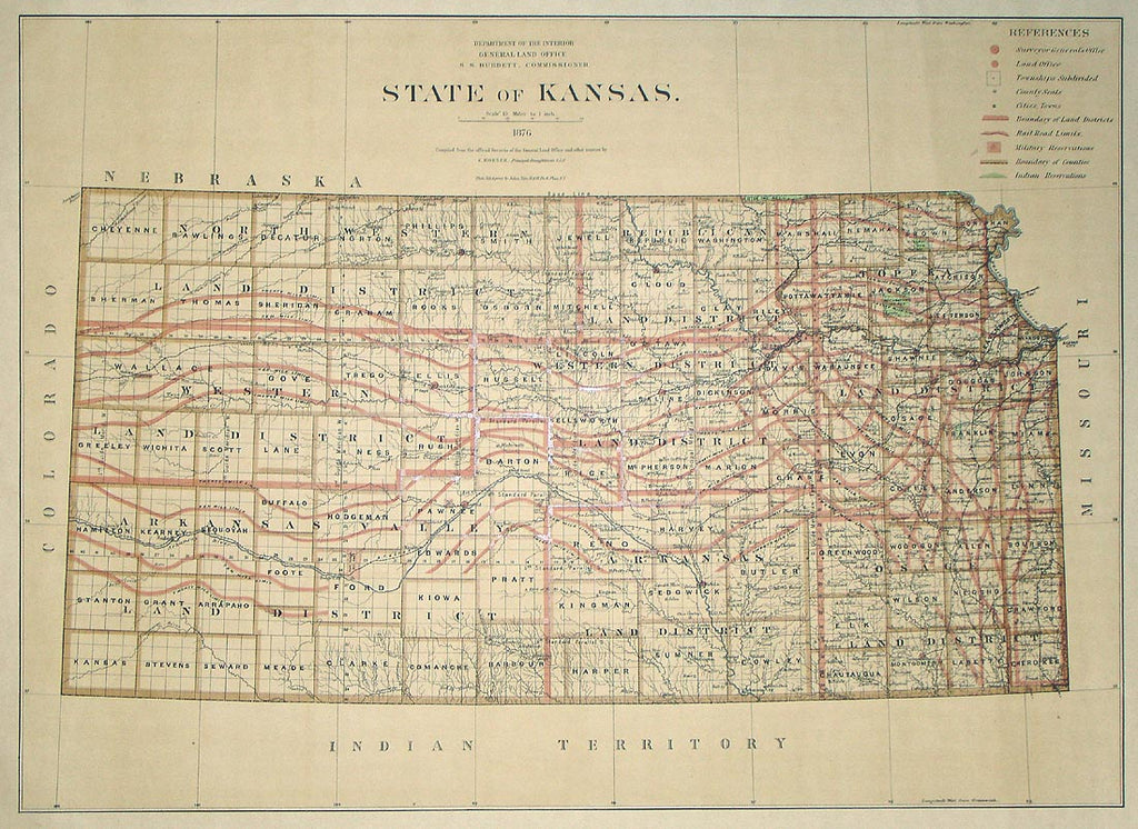 (Kansas) State of Kansas – The Old Map Gallery