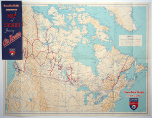 (Canada) Map of Canada Showing Air Routes