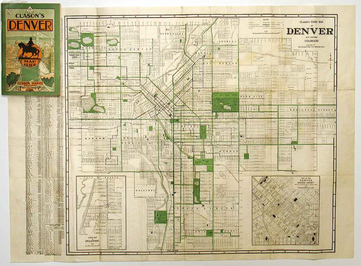 (CO. - Denver) Clason's Guide Map of Denver...
