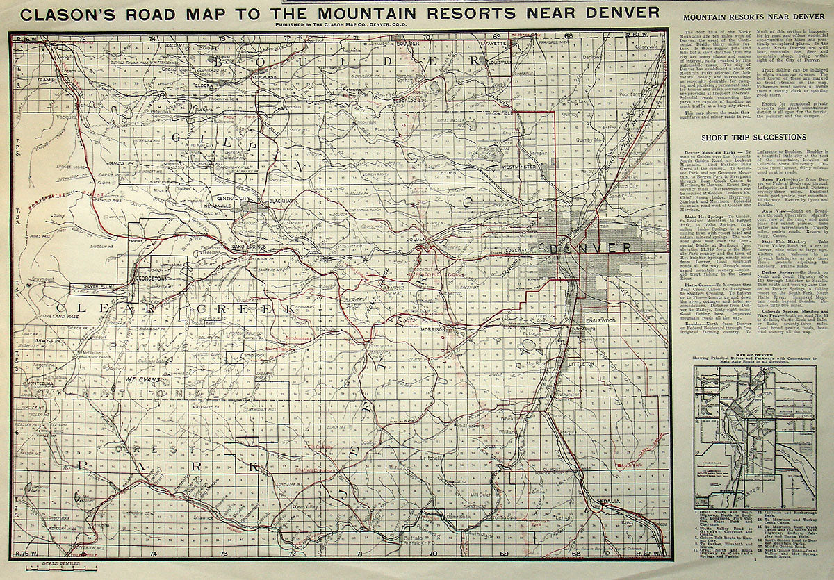 (Colorado) Clason's Road Map To the Mountain Resorts...