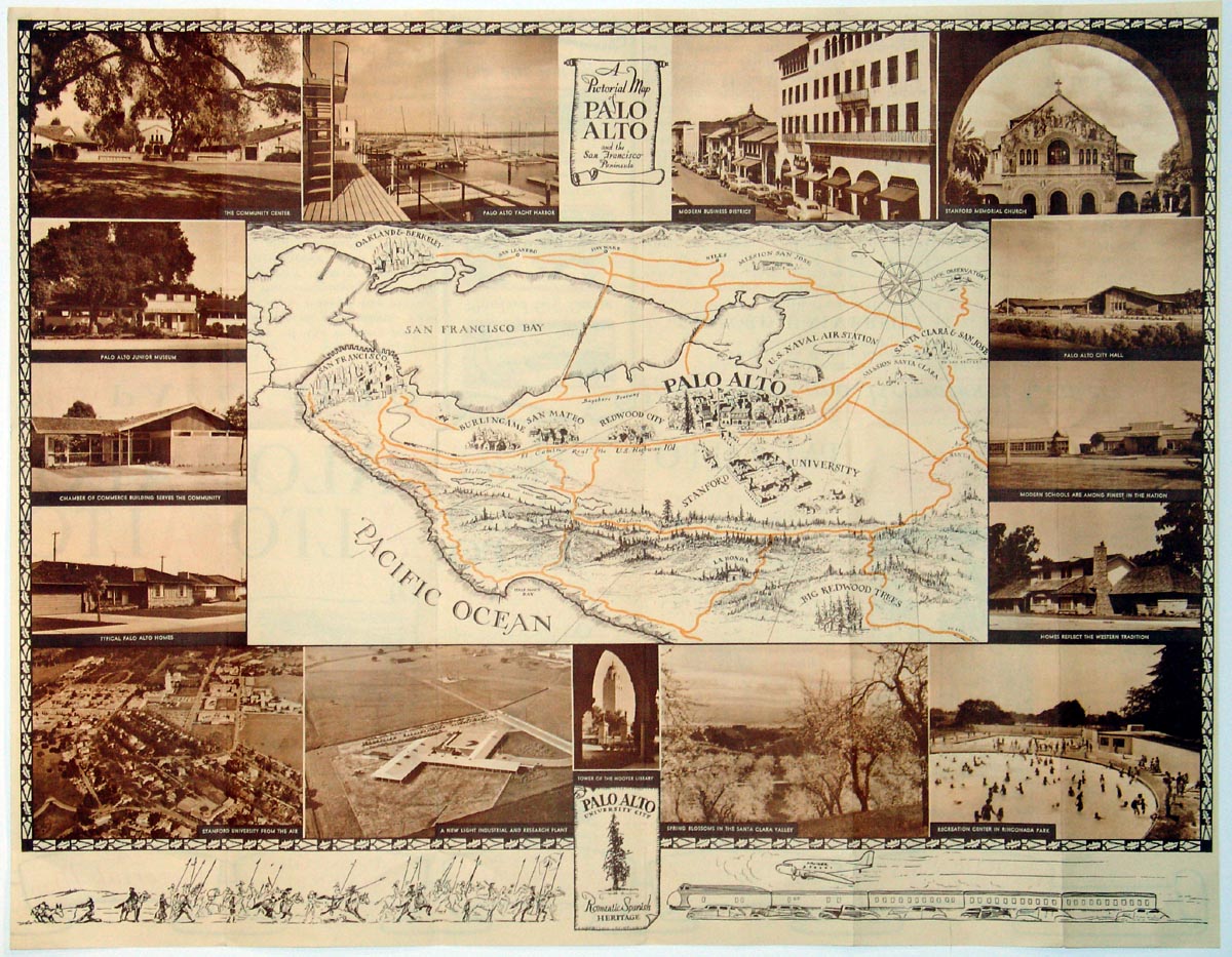(CA. - Palo Alto) A Pictorial Map of Palo Alto...