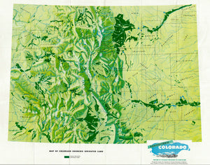Colorado Agricultural Map. Colorado Agriculture map. Farming potential in 1950's Colorado. CO. map
