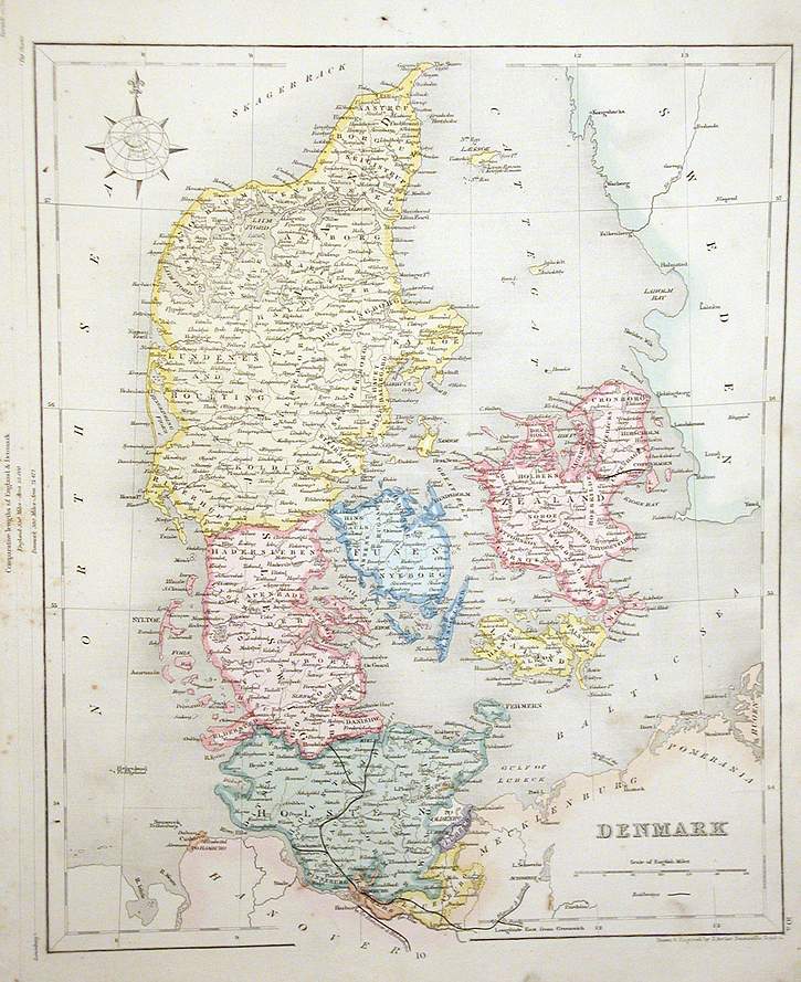 Colonial Denmark Map Denmark – The Old Map Gallery