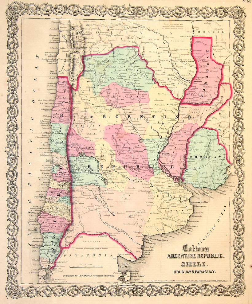 Colton's Argentine Republic, Chili, Uruguay & Paraguay