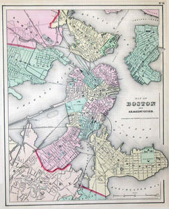 (Massachusetts - Boston) Map of Boston...