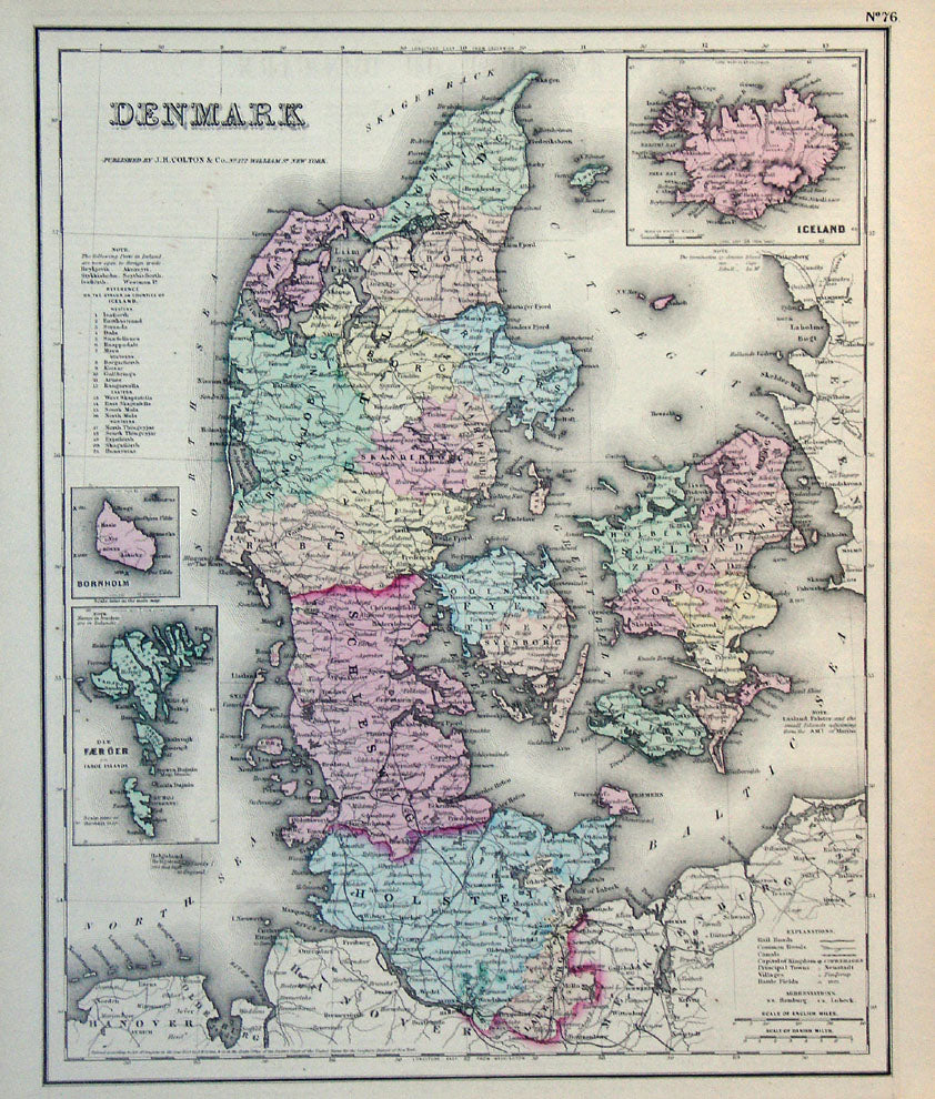 Colonial Denmark Map Denmark – The Old Map Gallery
