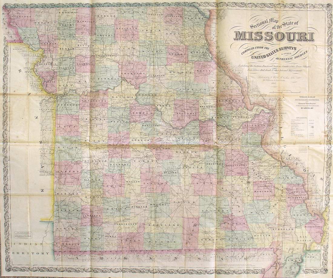 (Missouri) Sectional Map of the State of Missouri...