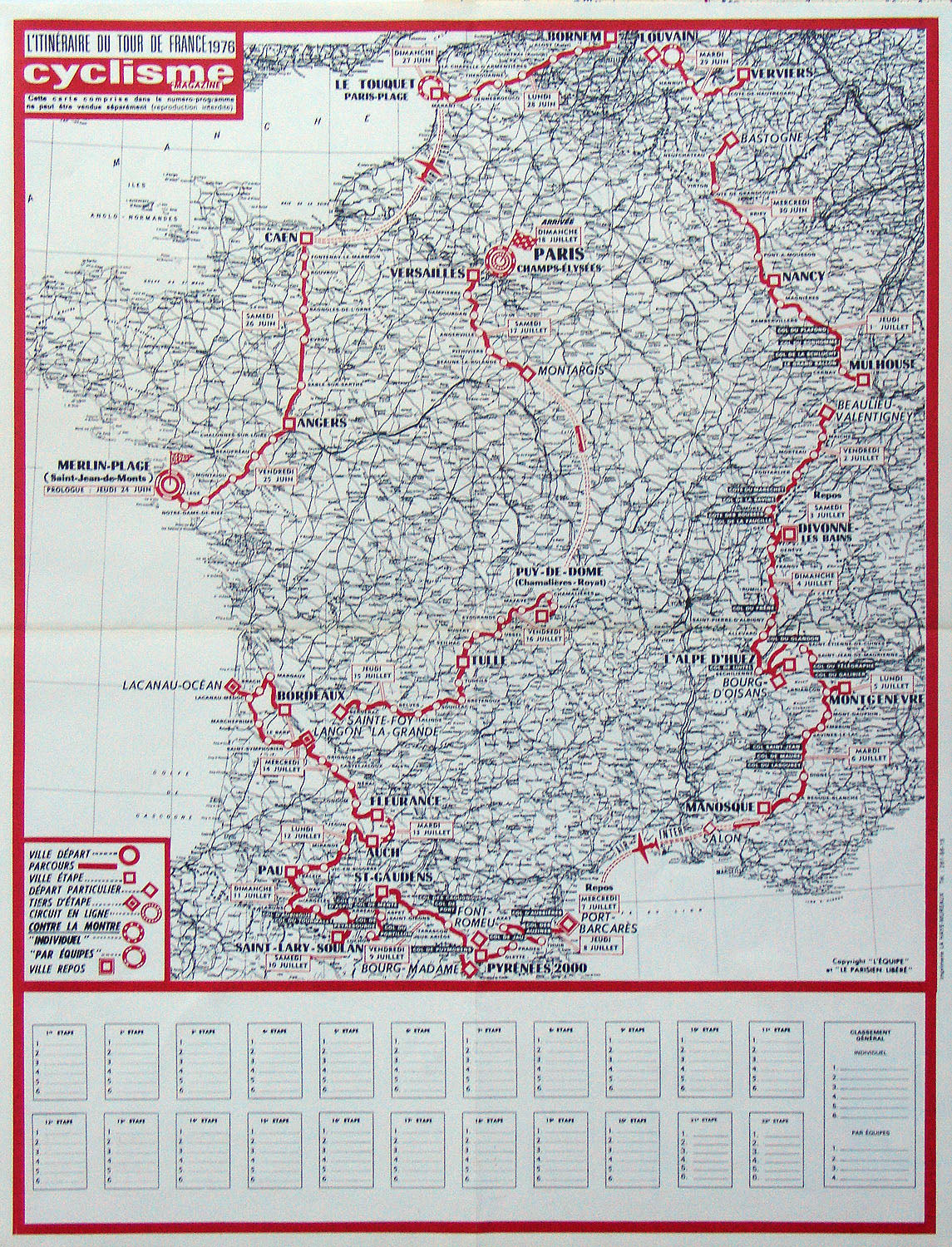 L'Itineraire Du Tour De France