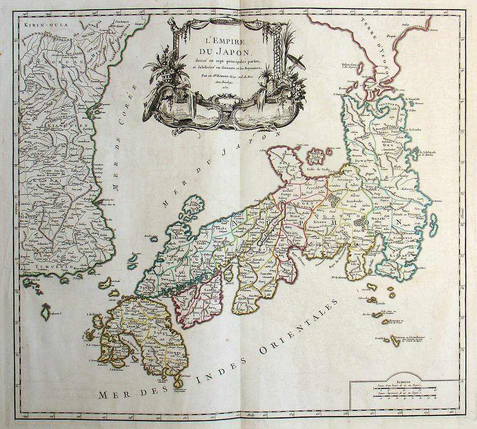 L'Empire Du Japon divise en sept principales parties...,