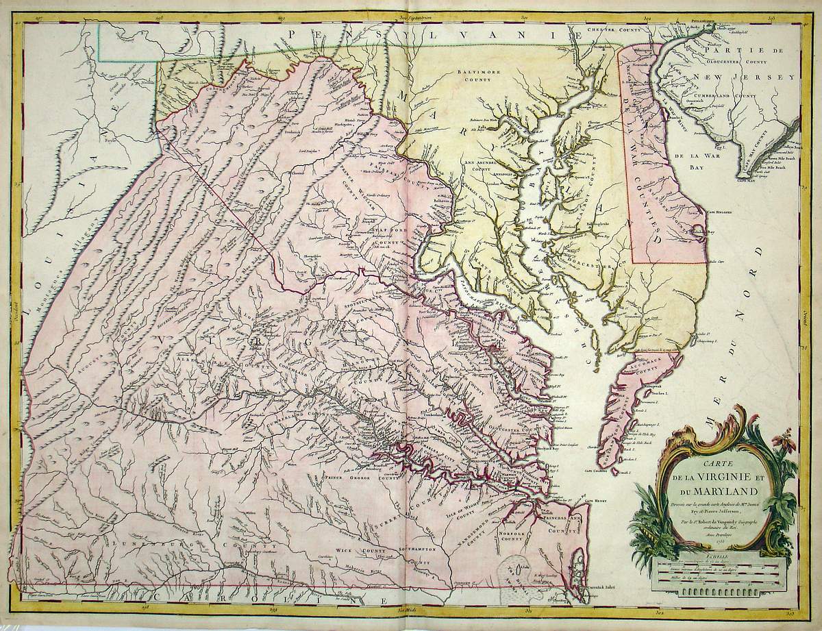 (Virginia- Maryland-Delaware) Carte De La Virginie et du Marylan