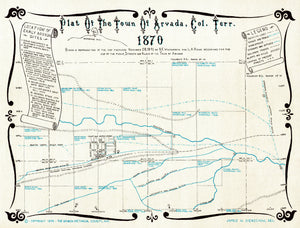 (CO.-Arvada) Plat Of The Town Of Arvada, Col. Terr. - 1870