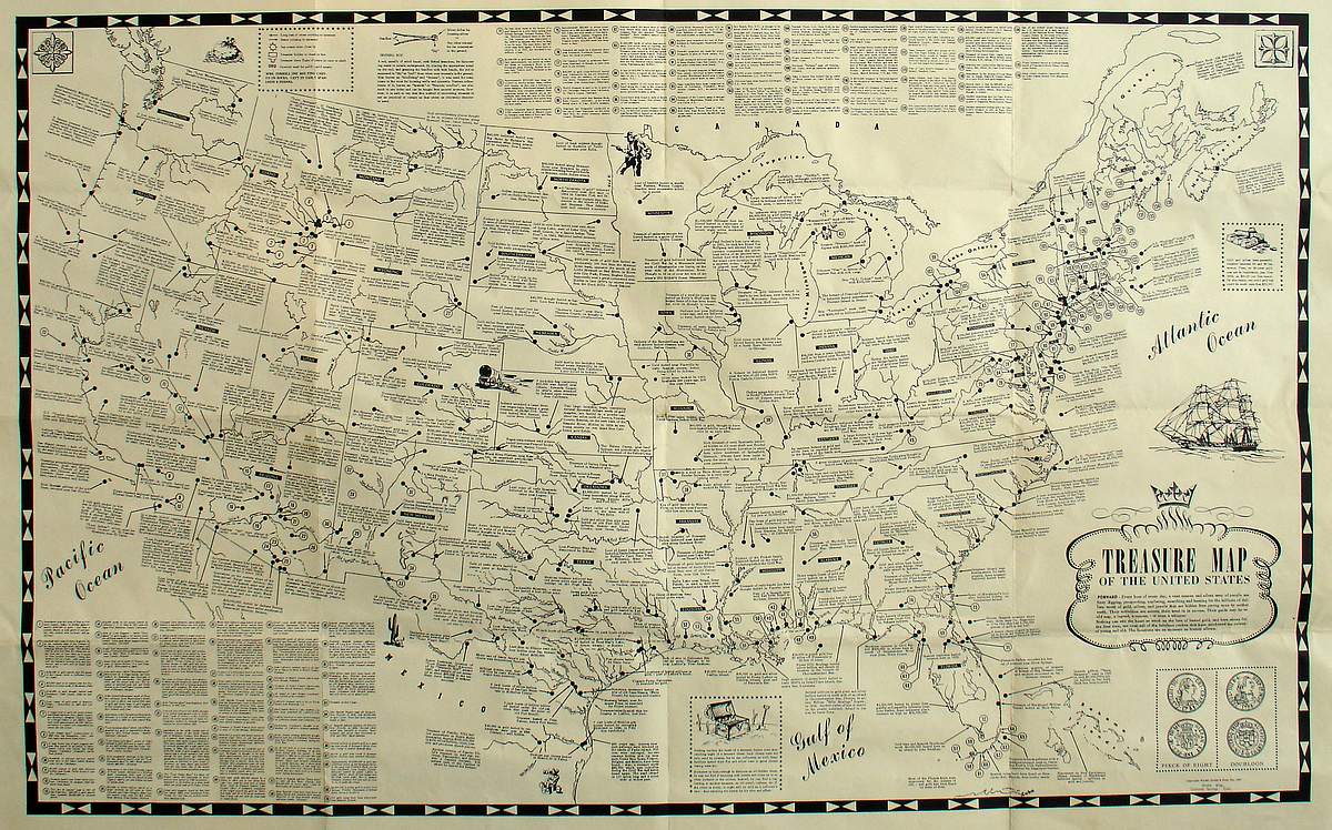 (United States) Treasure Map of The United States