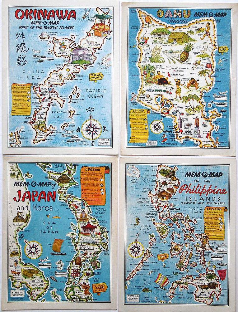 (WWII – Pacific ) Mem – O – Map of Japan and Korea ; Mem – O – M