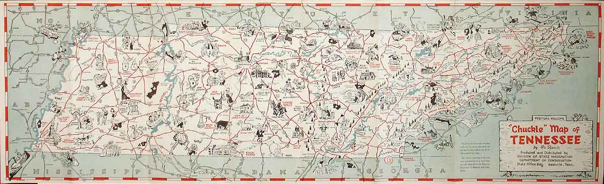 (TN) "Chuckle" Map of Tennessee