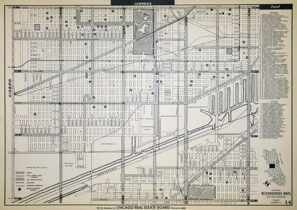 (Illinois-Chicago) Lawndale – The Old Map Gallery