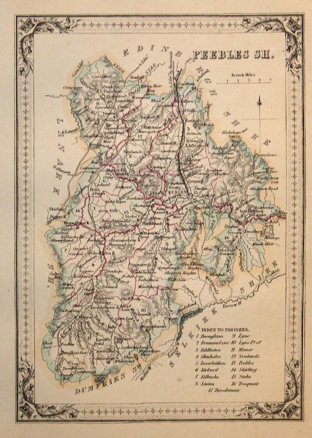 Postcode Map Peebles Peebles Shire – The Old Map Gallery