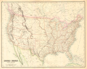 United States map with western territories nebraska territory, kansas territory, Utah territory, New Mexico Territory, Arizona Territory