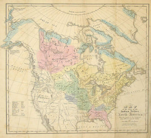 (North America) Map of the Sites of the Indian Tribes...