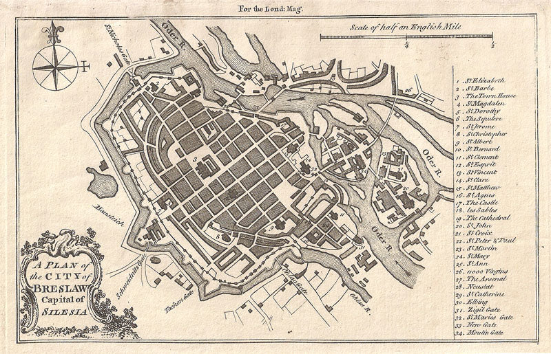 (Poland - Wroclaw) A Plan of the City of Breslaw...