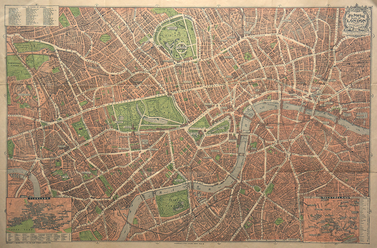 (UK-London)  Pictorial Plan of London