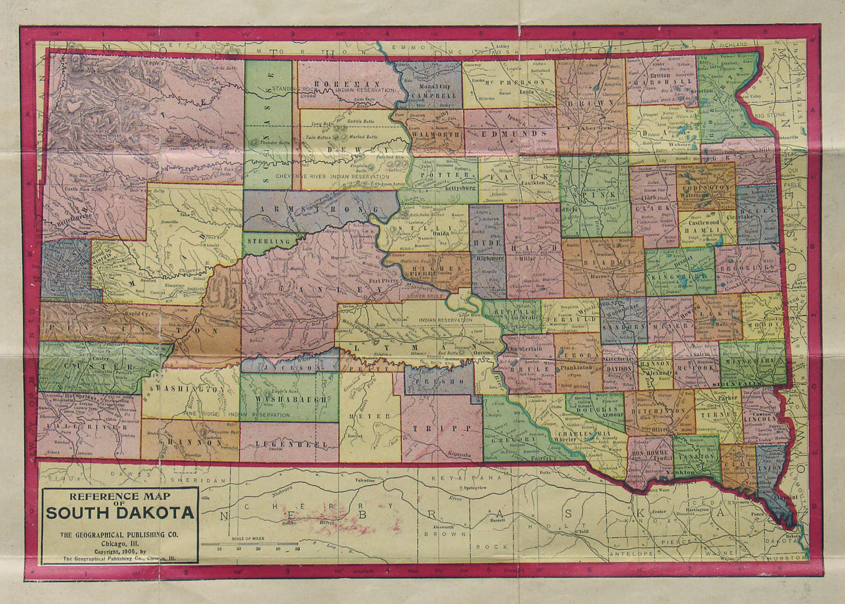 Sd Map Reference (SD) Reference Map of South Dakota – The Old Map Gallery