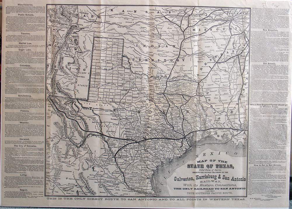 Texas) Map of the State of Texas...