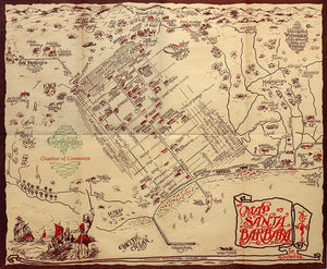 (CA - Santa Barbara) Pictorial Map of Santa Barbara California