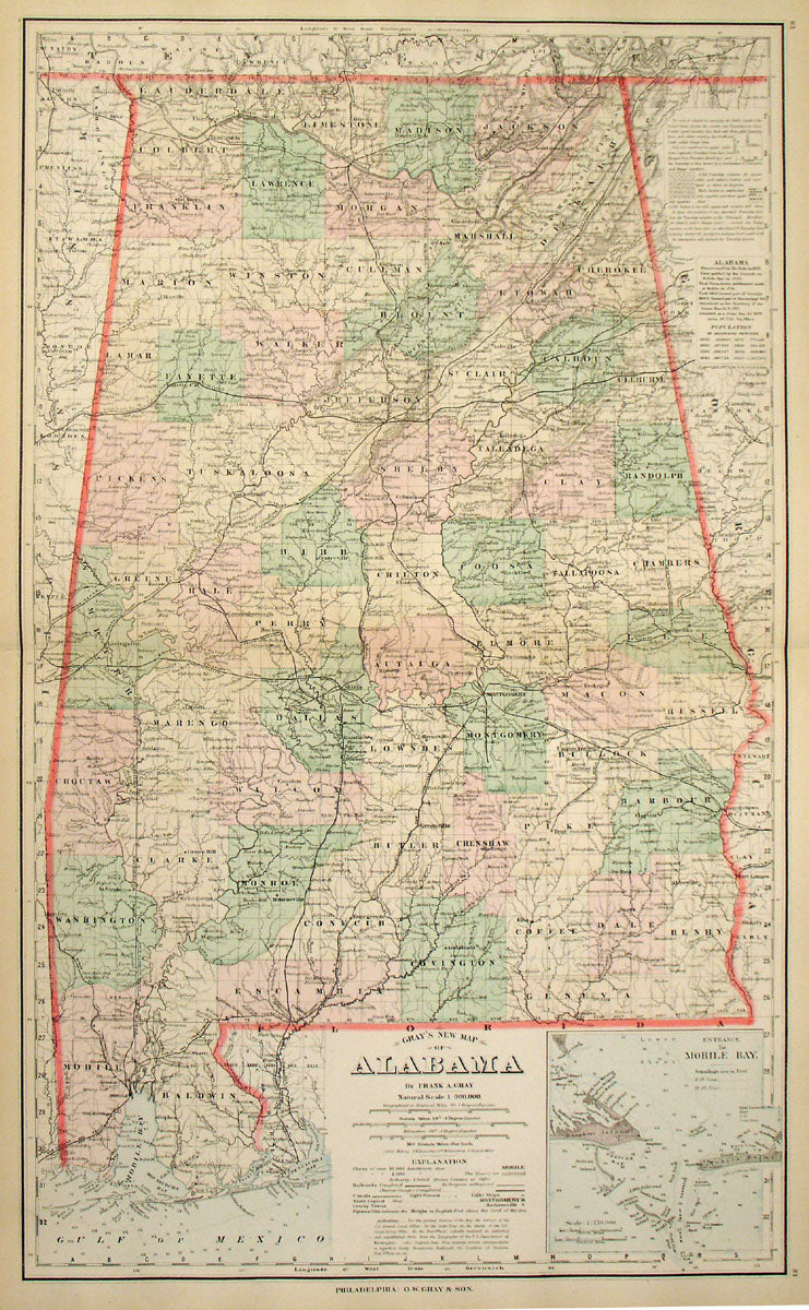 Gray's New Map of Alabama