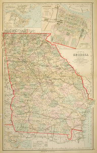 (GA) Gray's New Map of Georgia