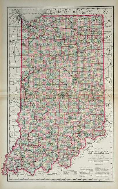 Gray's New Map of Indiana