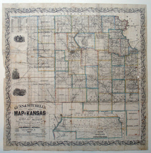 (CO. - KS.) New Map of Kansas