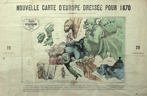 (Europe) Carte drolatique D' Europe pout 1870.
