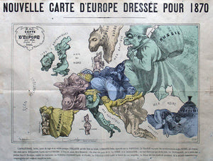 Carte drolatique D' Europe pout 1870.