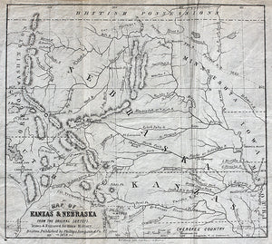 (West) Map of Kanzas & Nebraska From The...