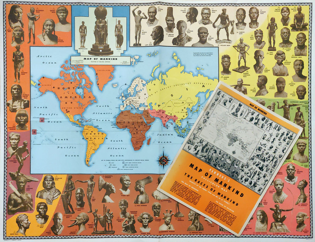 Map of Mankind, Races of mankind map, old maps of ethnology