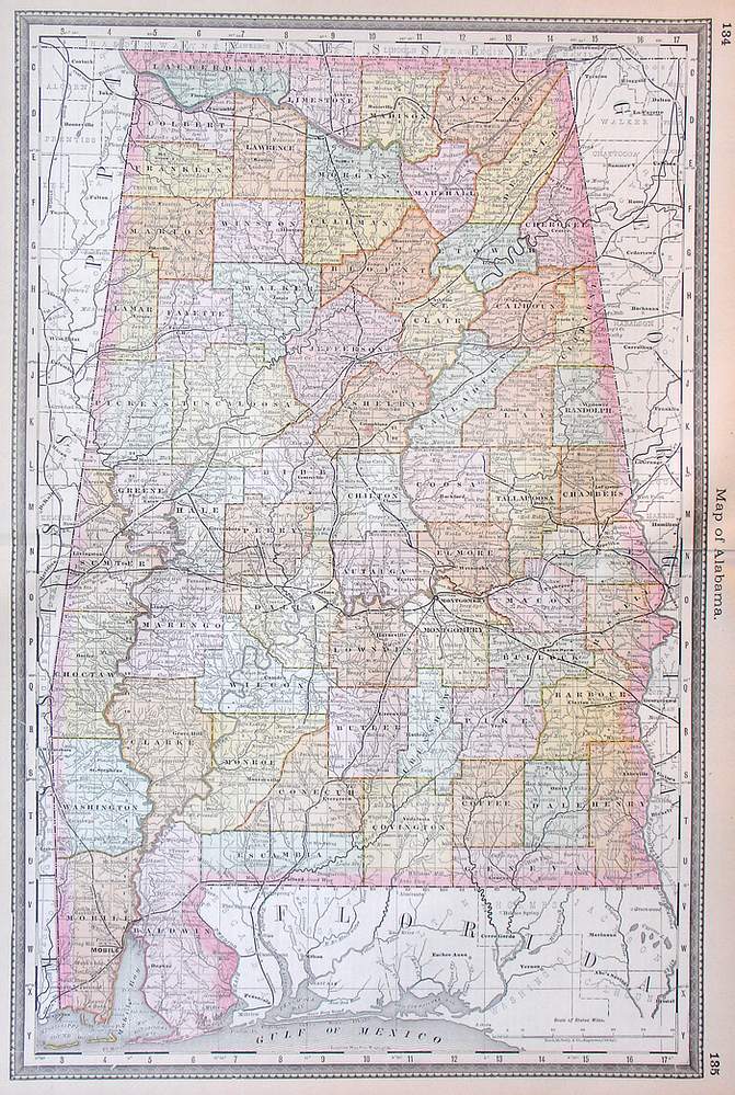 Map Of Alabama – The Old Map Gallery