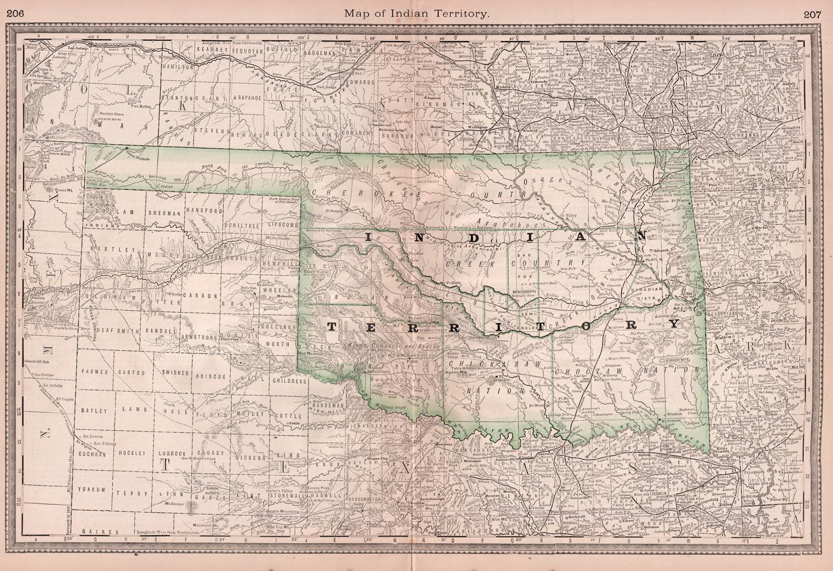 (OK.-I.T.) Map of Indian Territory