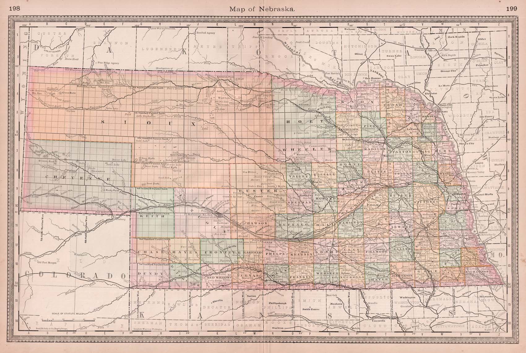 (NE.) Map of Nebraska