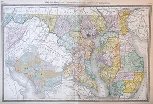 Map of Maryland, Delaware and the District of Columbia