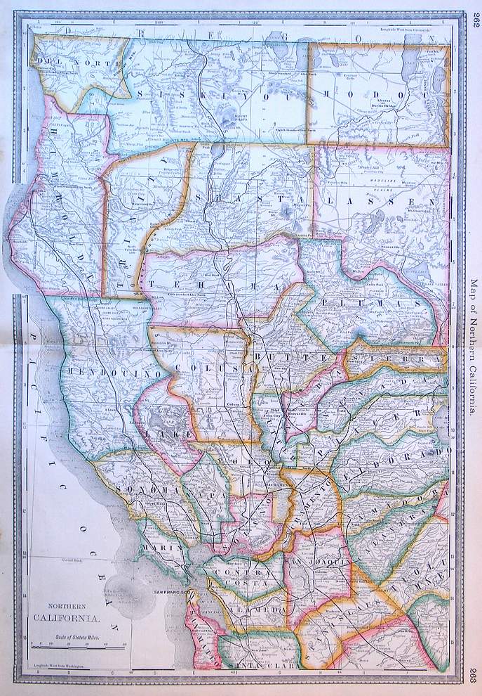 View Northern California Map Cities Rivers Free Stock Photo Of