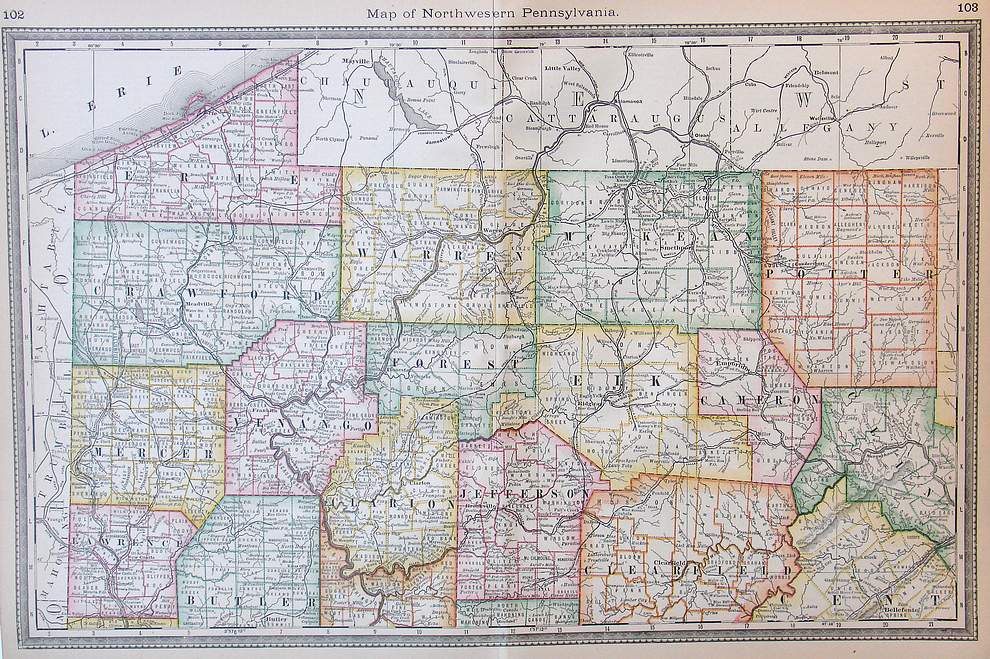 Map of Northwestern Pennsylvania